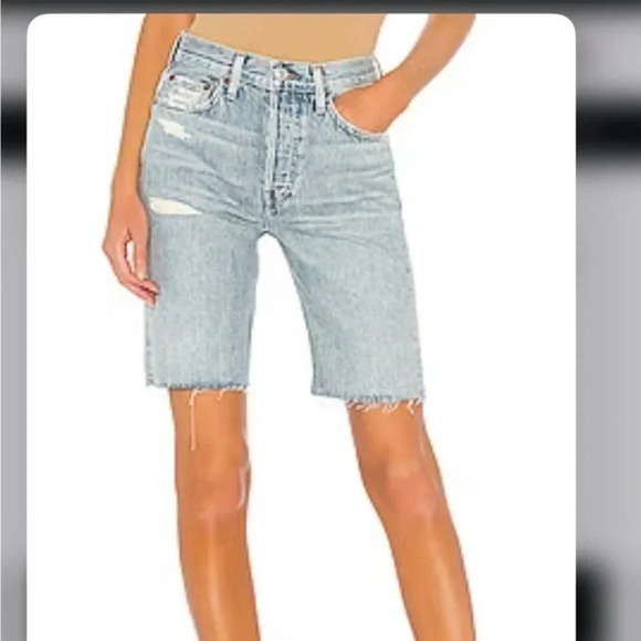 NEW Re/Done high‎ rise 80s long denim shorts - Picture 3 of 5
